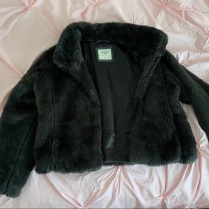 EUC Abercrombie & Fitch Gray Faux Fur Coat Jacket